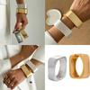 High Polish Geometric Bangle Bracelet Wide Square Cuff Jewelry Simple Square Wide Cuff Bangle For Women Comfort Fit