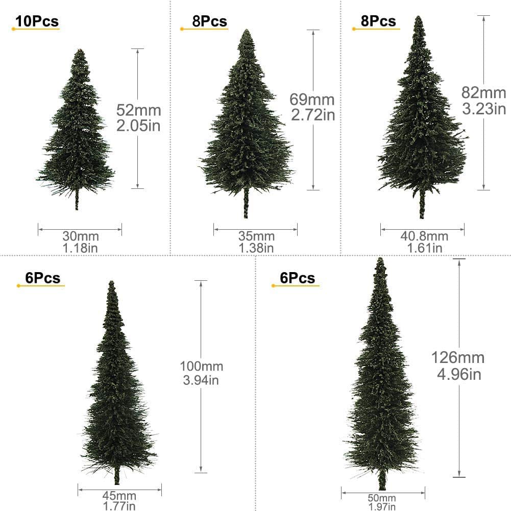 Pine Tree Model Tree Model Tree Model 38 Trees for HO OO Gauge Landscape Miniature Garden Railway Model Building Model Scenery Collection Diorama