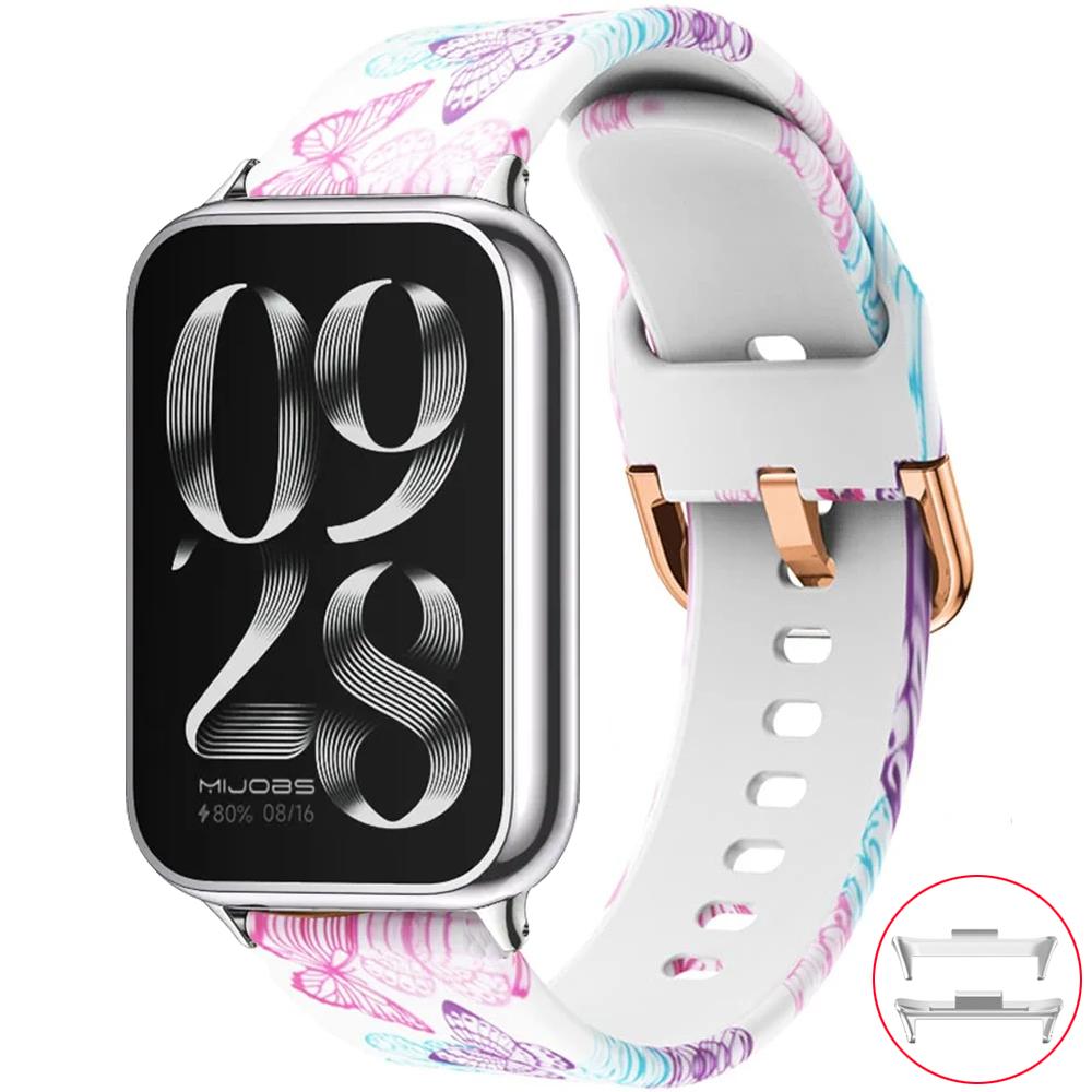 Druckarmband für Xiaomi Mi Band 8 9 Pro MiBand 8 Ersatz Silikon Smartwatch-Armband Armband correa Redmi watch 4 5 6 Armband