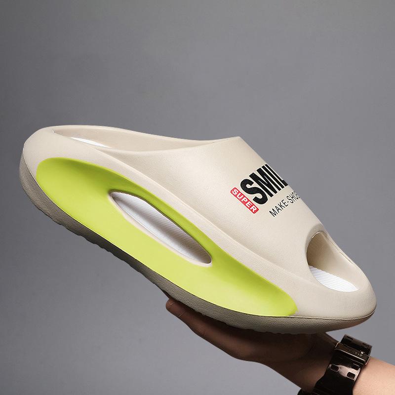 Gacimy Men's Thick Bottom Slippers Fashion Outdoor Sports Sandals Summer New EVA Beach Shoes Soft Cloud Men Platform Home Slides