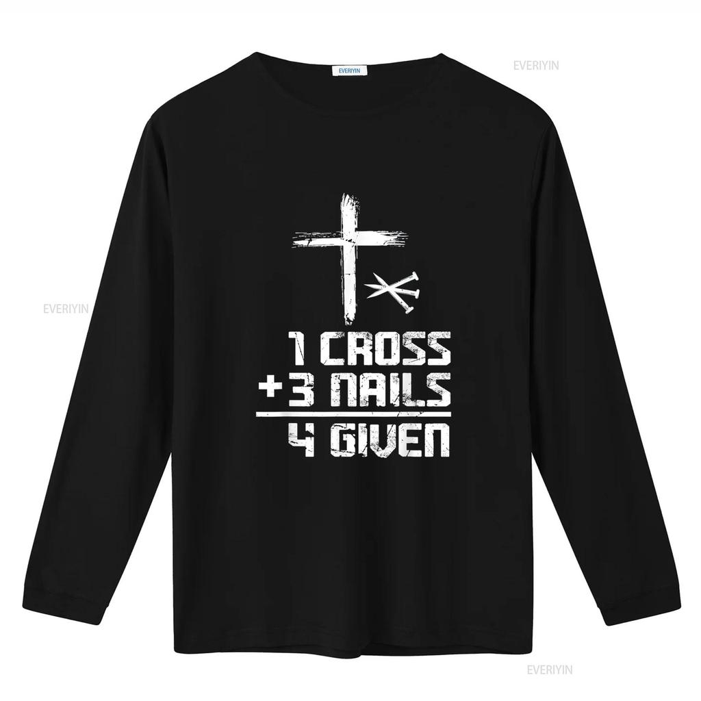 Christian Cross Faith 1 3 Nails 4 Given T Shirt Vintage Washed Graphic Breathable Slightly Casual Stretched Soft Versatile