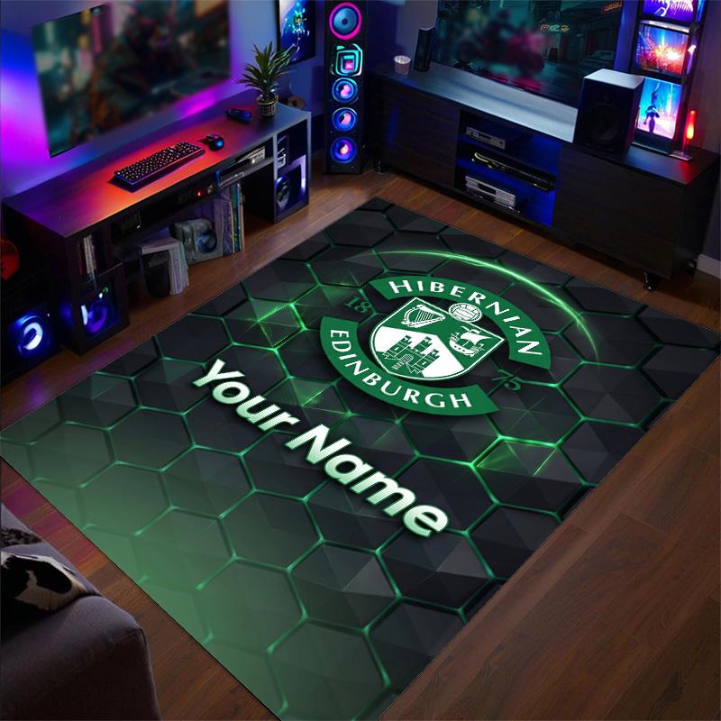 Crystal Velvet Rug Hibernian FC Print Custom Name Text Floor Mat Home Decor