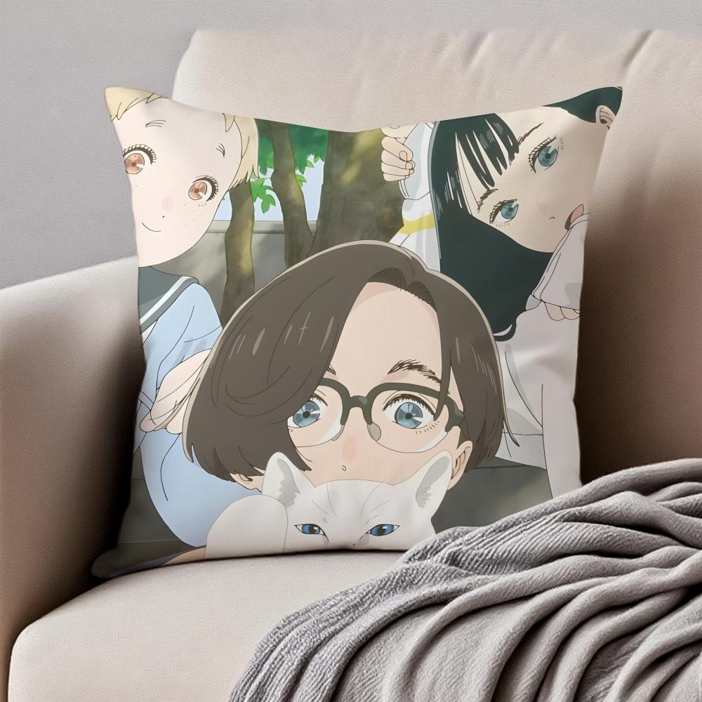 Emotional Japanese Anime TThe Colors Within Cushion Cover Pillowcase Antidustmite Invisible Zipper Short Plush Sofa Cushion