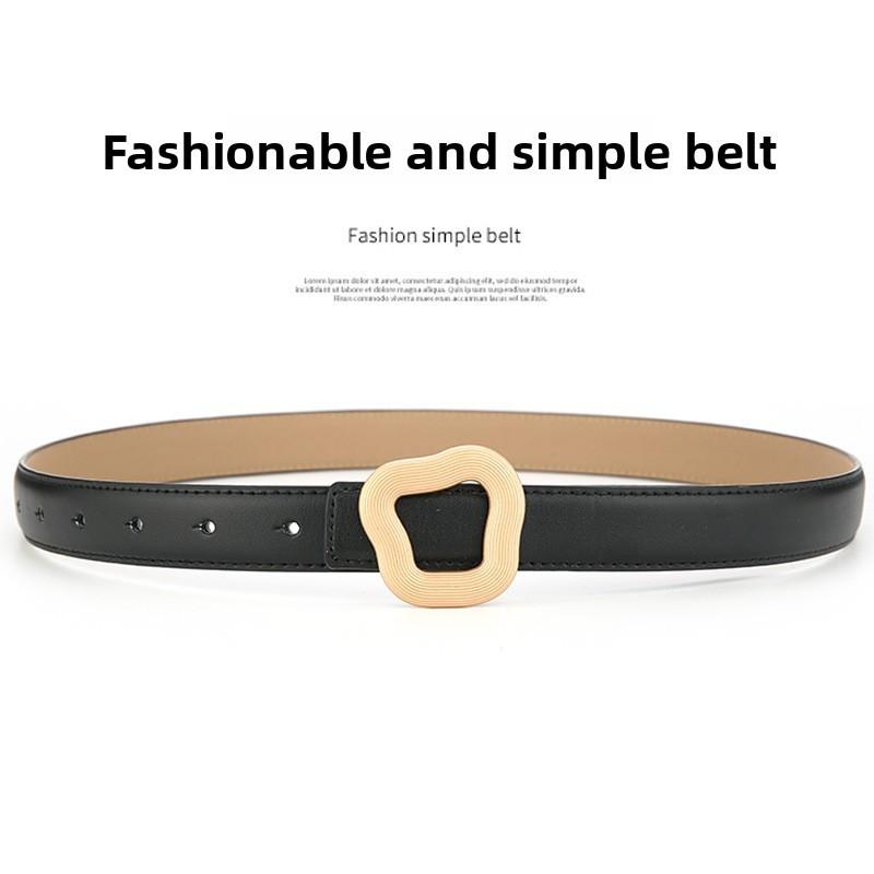 Genuine Leather Womens Belt With Silver Buckle For Casual Wear