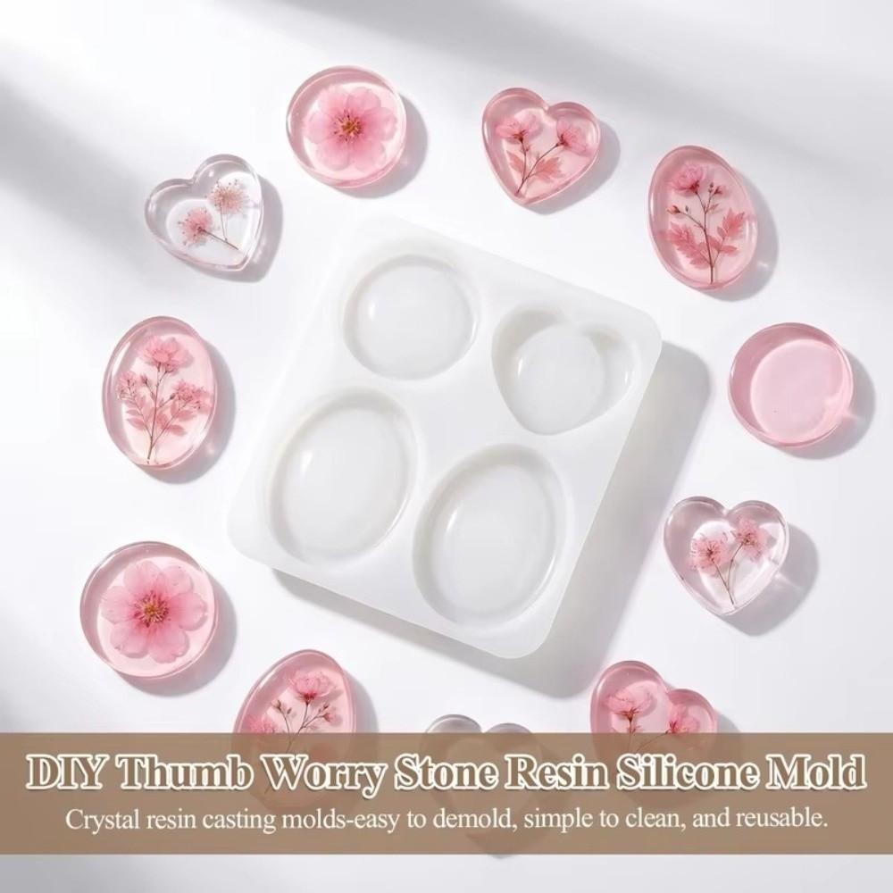 Oval Shape Stress Relief Mold Four Designs Resin Silicone Mold Stone Resin Mold Fidget Toy