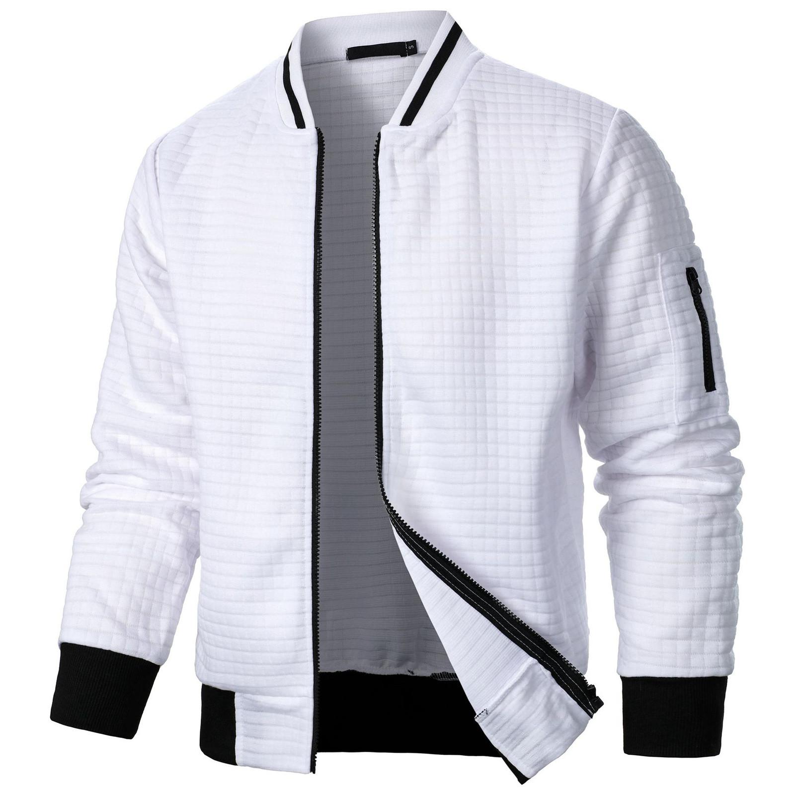 Appreciate Heren Sweatshirt met rits, lange mouwen, modieuze casual trui met rits XXL wit
