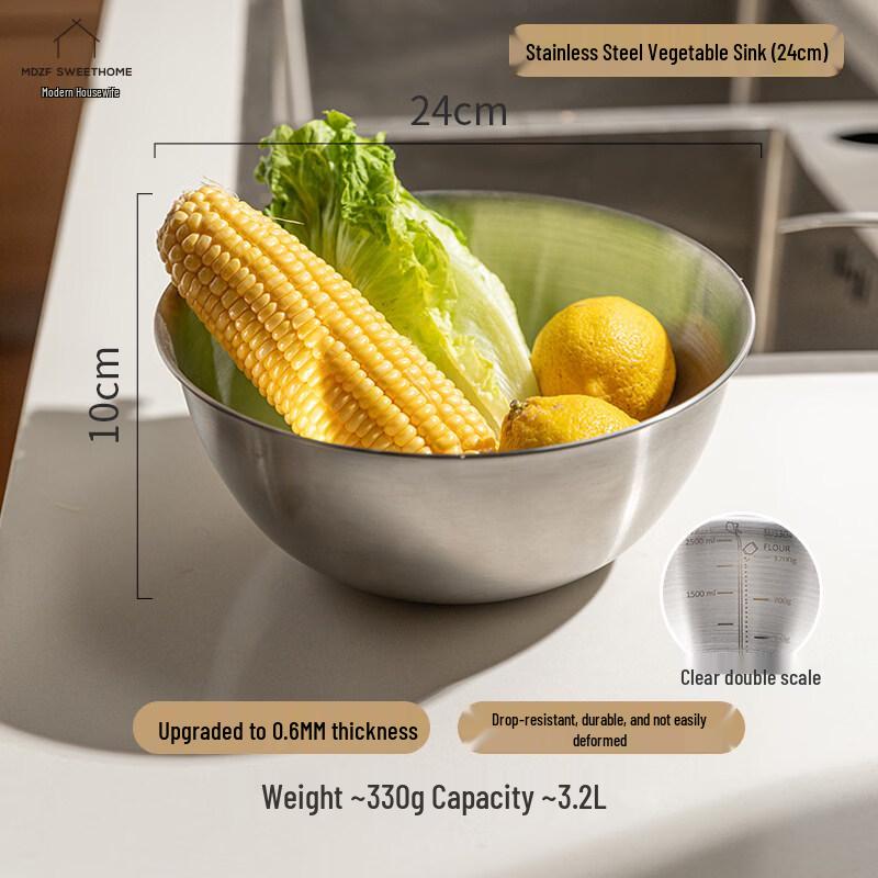 ZISIZ 304 Stainless Steel Dough Mixing Bowl
