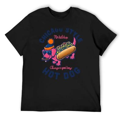 Da Chicago Dog With Text T-Shirt Louboutins Gifts for Boyfriend Valentines Boutique Clothes Oversized T Shirts for Men