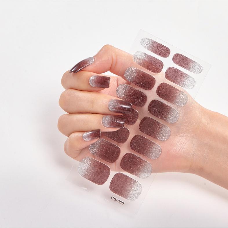 Pure color glitter nail polish sticker Korea Glitter gradient nail polish sticker CS001 - 050