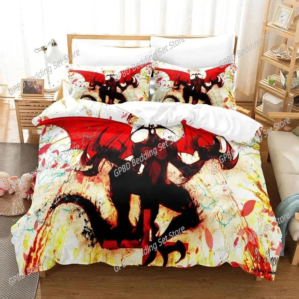 Anime Devilman Crybaby Beding Set 3D Printed Suitable for Bedrom Soft with Soft Fabric Duvet Cover Set With Pilowcases Children Kids Home Textile