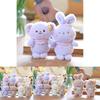 Cute Bunny Plush Keychain Ultra-soft Short Plush Stuffed Animal Backpack Accessory