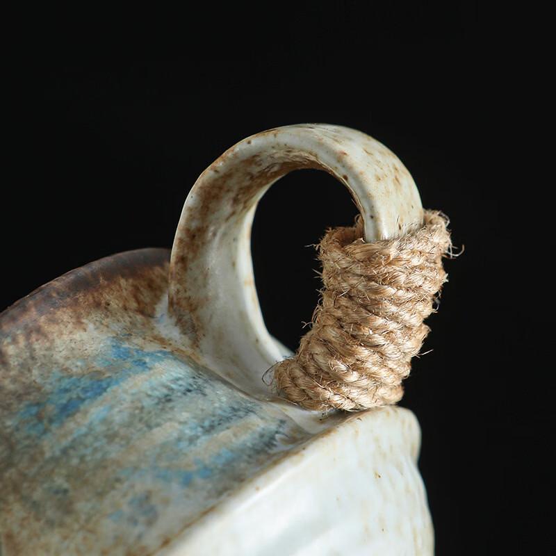 OLOEY Hand-pinched Retro Ceramic Coffee Mug & Saucer Set