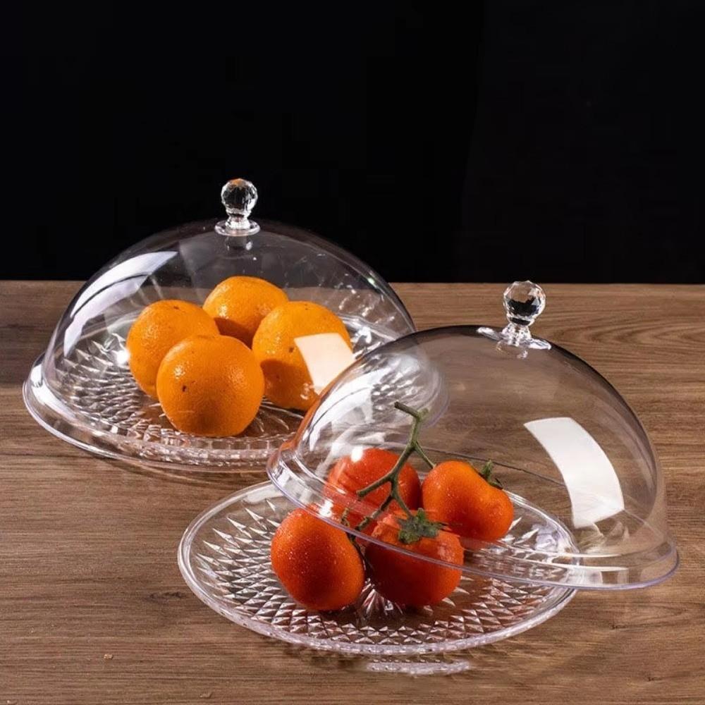 with Lid Cake Dome Plate PVC Cake Stand New Food Display Tray  Dessert Storage