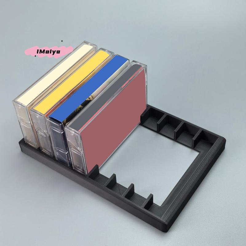 M-1Pcs Audio Cassette Tape Storage Rack Organizer 8/10 Slot Cassette Tape Holder for Studio Desktop Organization