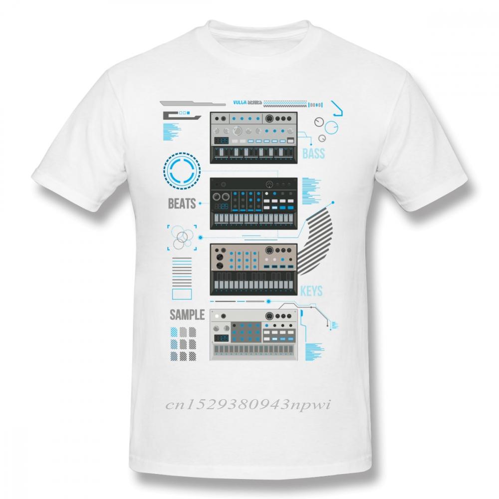 For Unisex Korg Volca Keys Series Basic Blue Music T Shirt Quality Print Rock And Roll Round Collar Plus Size Tee Shirt