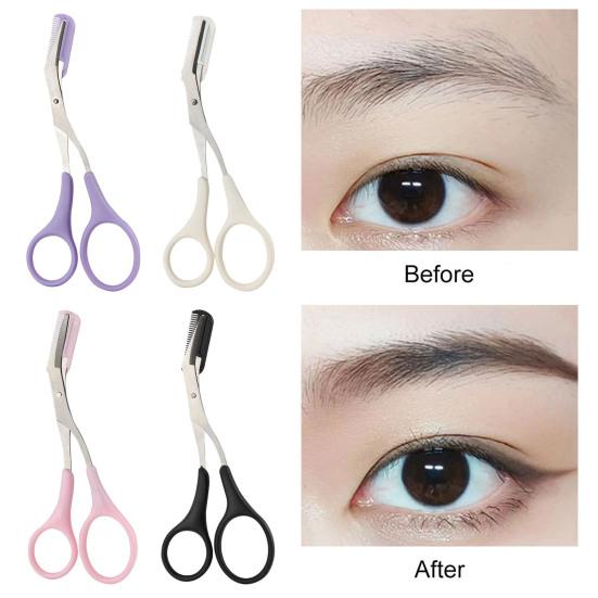 Ножиці для підстригання брів з гребінцем Нержавіюча сталь Нековзкий Точний тример для брів Чоловіки Жінки Інструмент для видалення та догляду за волосками брів