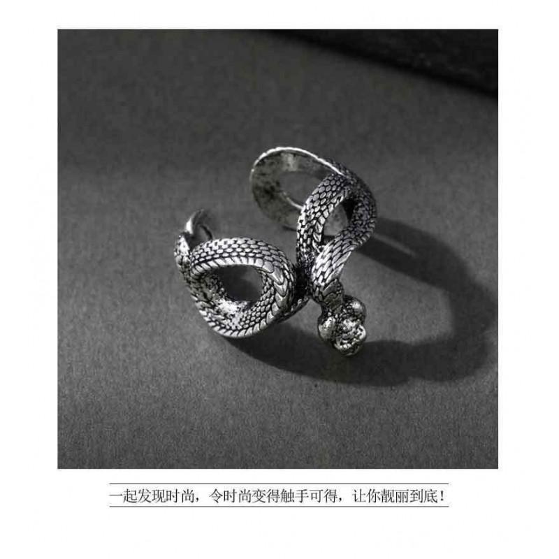 Adjustable Open Snake Ring In Vintage Punk Style Plated Animal Jewelry Men Women