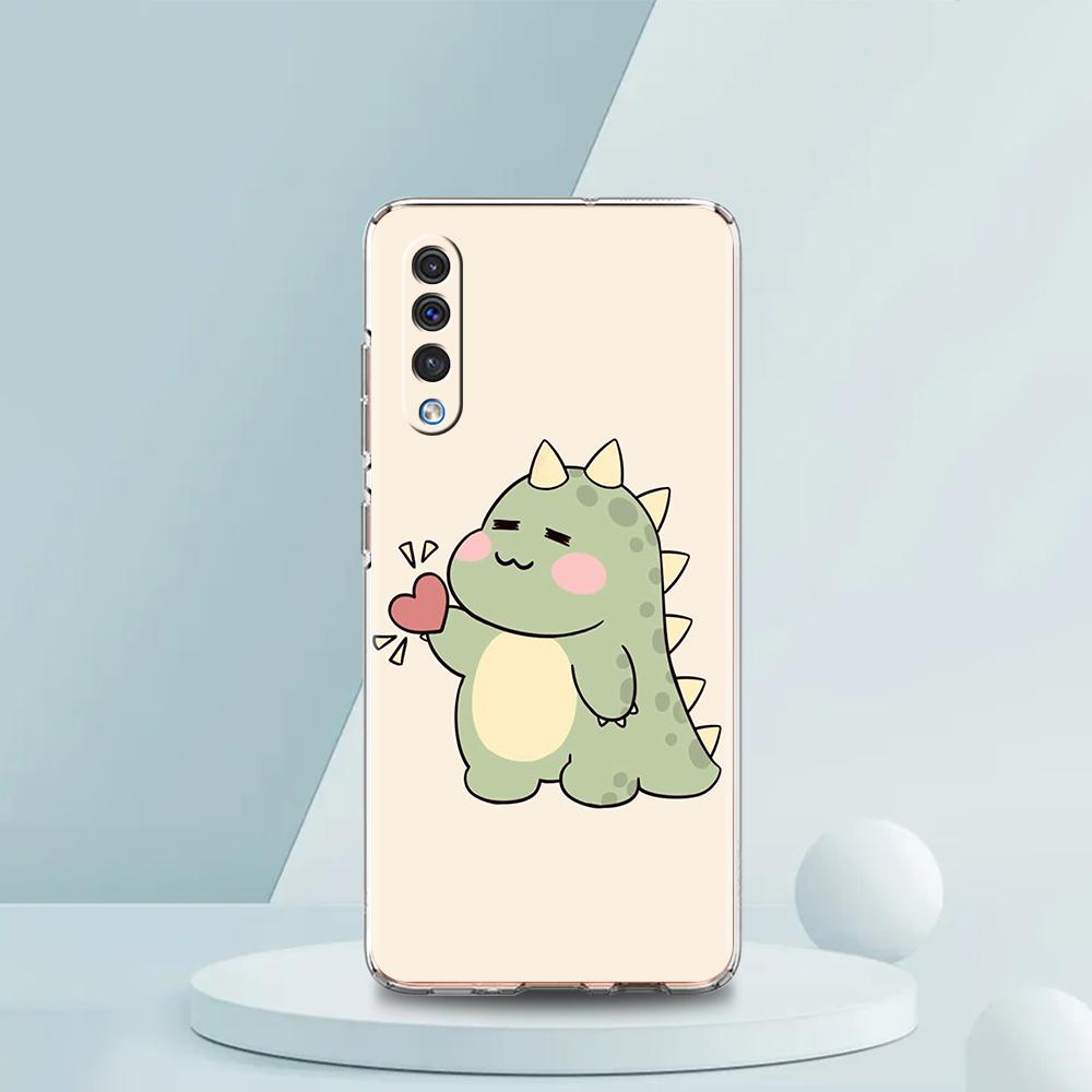 Funny Cute Cartoon Dinosaur Transparent Phone Case for Samsung Galaxy A16 A14 A12 A22 A24 A42 A02 A03S A06 A20 A30 A40 TPU Cover