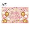 Polyester Birthday Banner Happy Backdrop, Party Photo Background Cloth for Celebration, Wrinkle-resistant Bunting Flag Decor Kids Women, Supplies