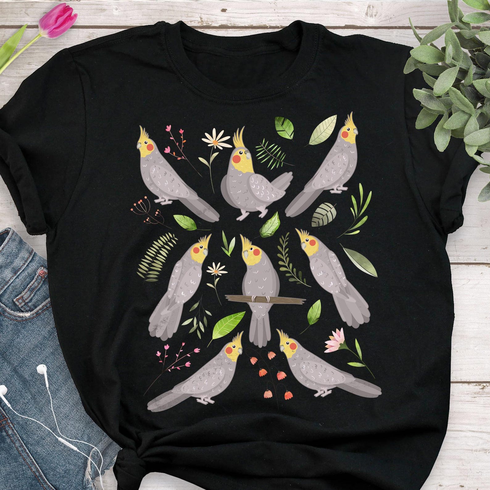 Cockatiel Shirt, , , Funny Parrot Lover Gift, Cute Bird T-shirt, Funny Cockatiel Tshirt, Grey Male Pet Tee, Top, Tiel Mom, Bird Dad 160