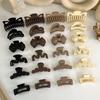 Popular Coffee Black Beige Hair Clip Frosted Large Hair Claw Crab Clips Acrylic Hairpins Geometric Shark Clip