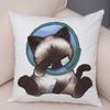 Cute Cartoon Cat Cushion Cover Decor Funny Lovely Pet Animal Print Pillowcase for Sofa Home Car Soft Plush Pillow Case xcm