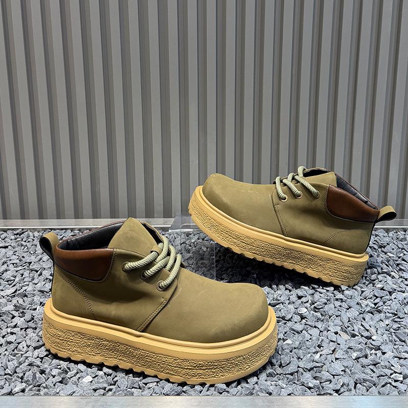 Winter platform Martin boots single cotton leather big head casual shoes cr