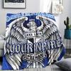 1PC Eagle Crest Custom Name Custom Name Patterned Flannel Blanket Suitable For All Seasons For Home Decor Warmth And Comfort Gifts Holiday Present