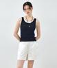 MONGDOL [Set] Layered Ribbed Knit Sleeveless Navy Mdkt117Navy