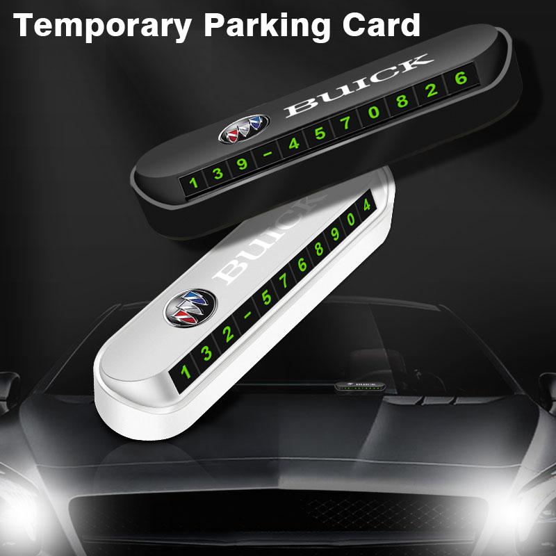 1Pcs Car Temporary Parking Card Plate Badge Car Styling For Buick Verano Velite Lesabre Riviera Avenir GL6 GL8 Envision Excelle