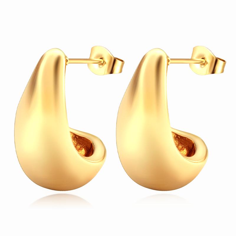 18K Gold Stainless Steel Minimalist Women’s Earrings – Luxury Fashion Studs