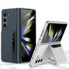 For Samsung Galaxy Z Fold 5 Card Bag Plain Leather Case Anti-fingerprint Delicate Touch Drop-proof Full Protection Cover