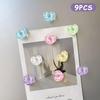 9Pcs Heart-Shaped Decorative Refrigerator Magnets Set Cute Decoration For Home Office Whiteboard Dishwasher Decor Perfect Gift