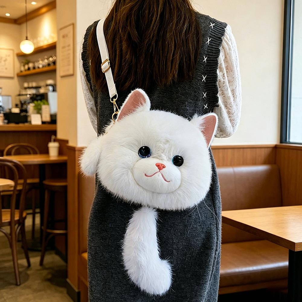 Soft Plush Animal Plush Shoulder Bag Cute Cat Stuffed Animals Bag New School Bags  Daypack
