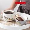 350ml Kawaii Kubek Shiba Inu Uroczy Kreskówkowy Ceramiczny Kubek z Pokrywką i Łyżeczką Kubki na Kawę Mleko Herbatę Śniadaniowe Filiżanki Naczynia do Picia Prezenty