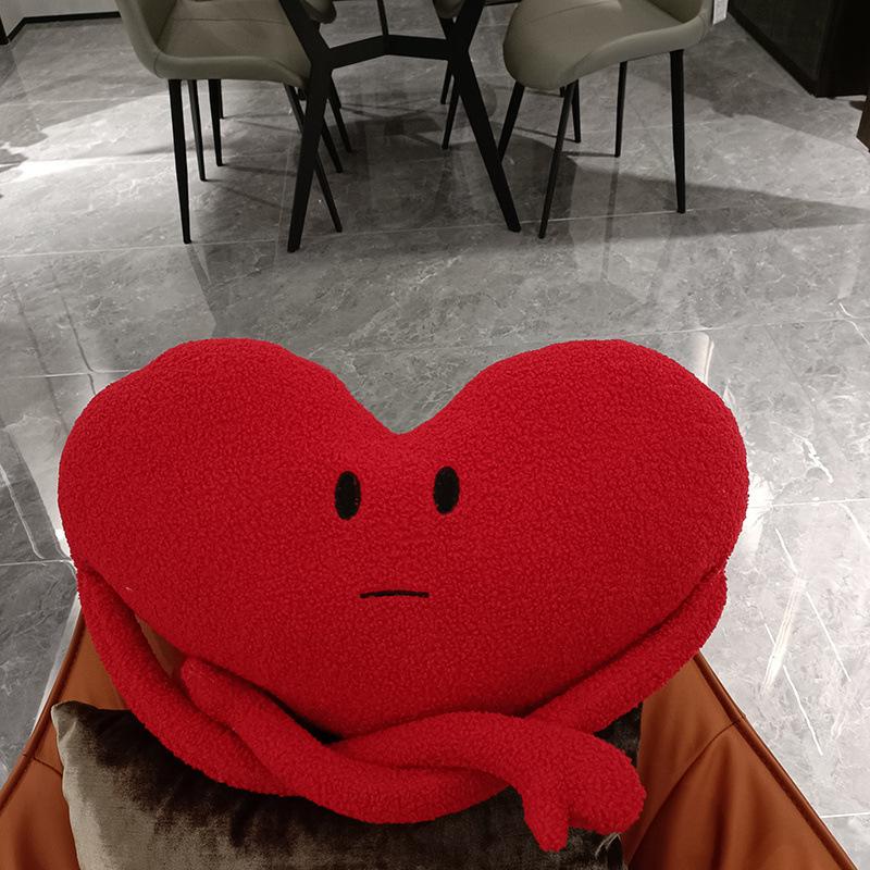 Healing Red Love Arm Lover Pillow Sofa Cushion Backrest Pillow Plush Toy Doll Birthday Gift Plush Coat Material