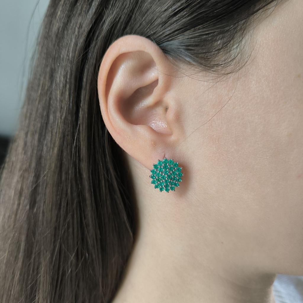 Silver Earrings with Natural Agate 1.86ct (2197300)