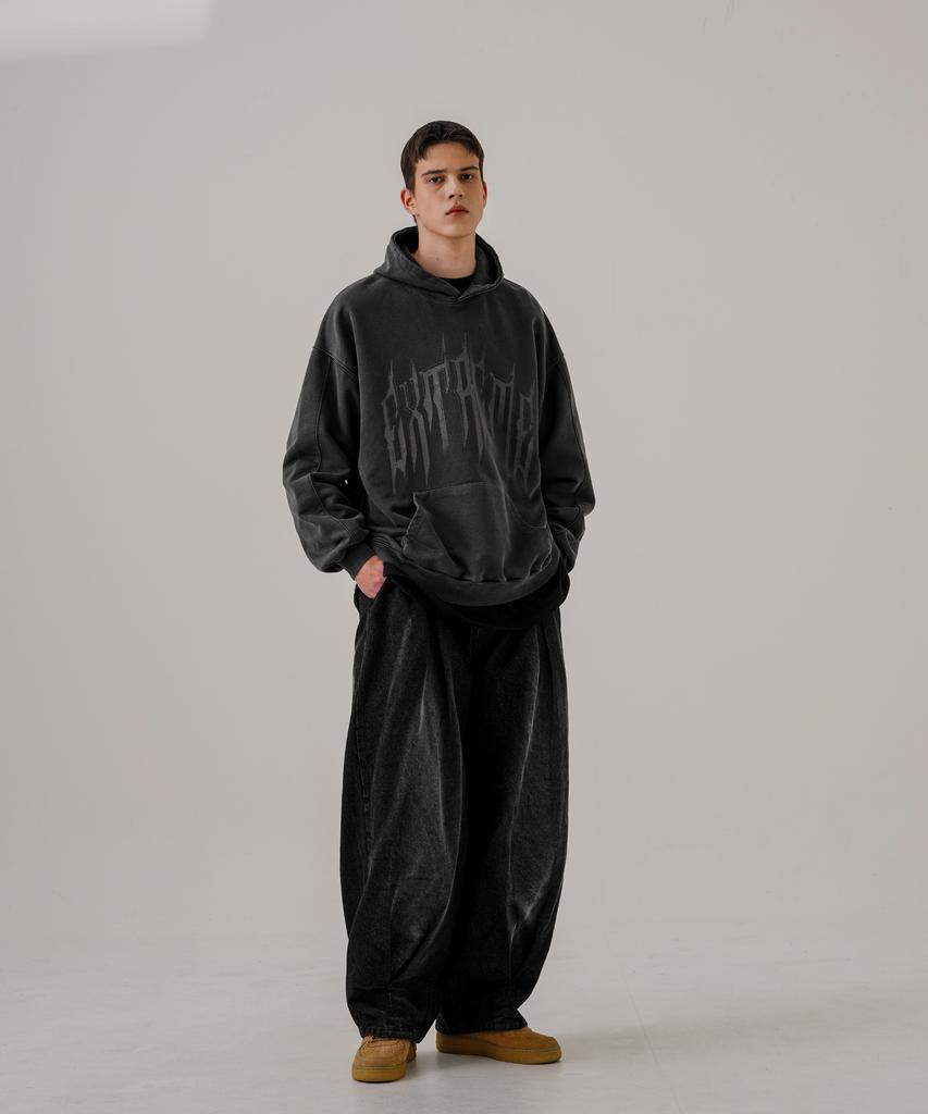 EZKATON Double Wide Denim Pants Black Ezlp6745