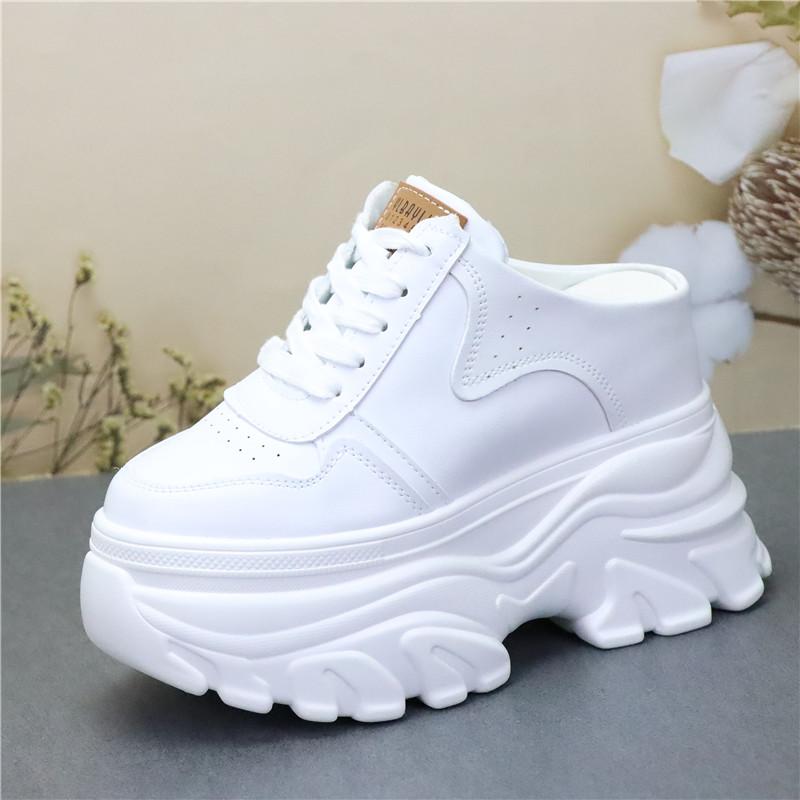 Fashion Muffin Thick Soled Women's Shoes 12CM Spring and Summer New Style Non Heel Inner Heightening Casual Shoes Women Vulcanized Shoes