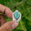 925 Sterling Silver Natural Tibetan Turquoise Solitaire Daughter Ring Jewelry