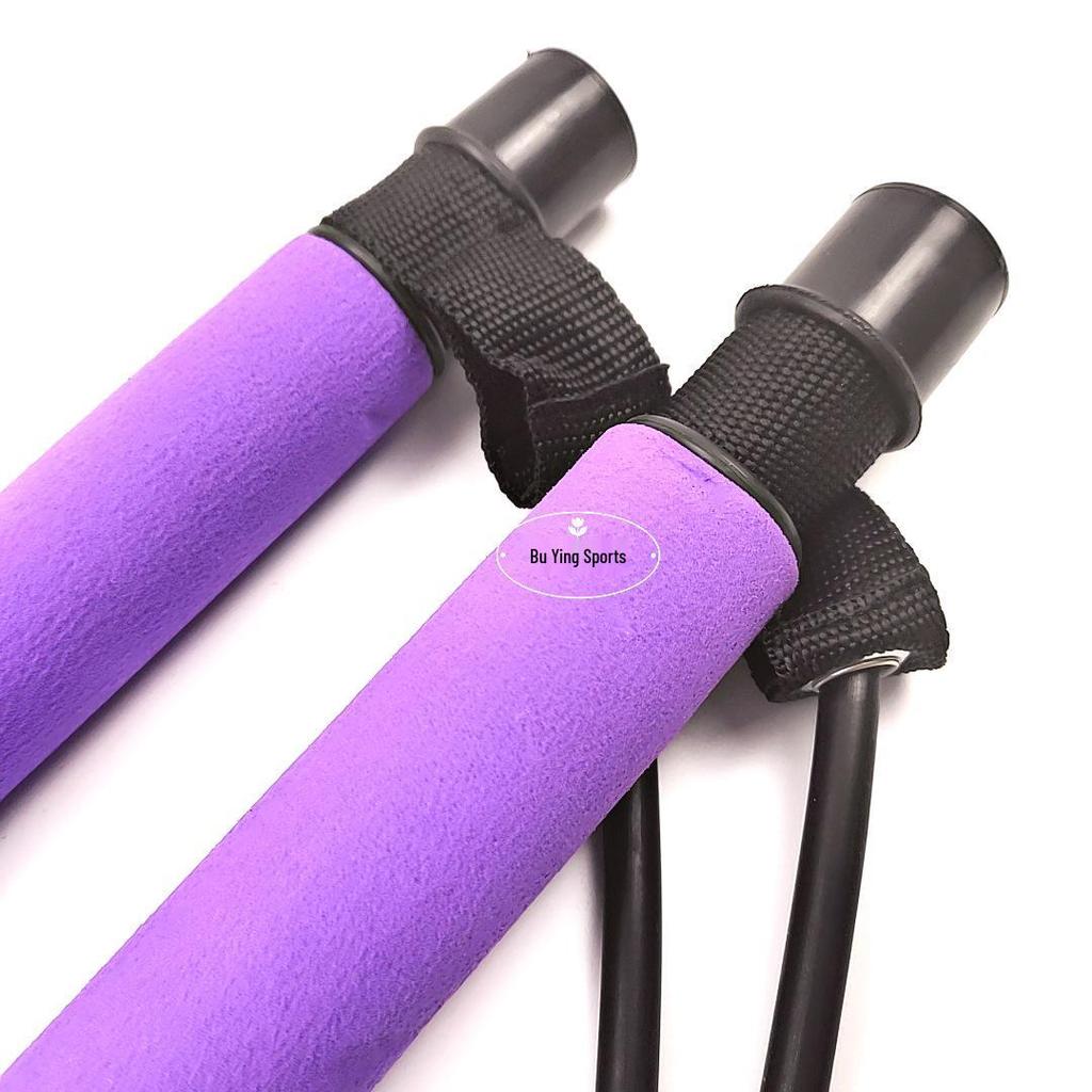 Adjustable Pilates & Yoga Resistance Band with Bar - Home Back Stretch & Pull-Up Trainer