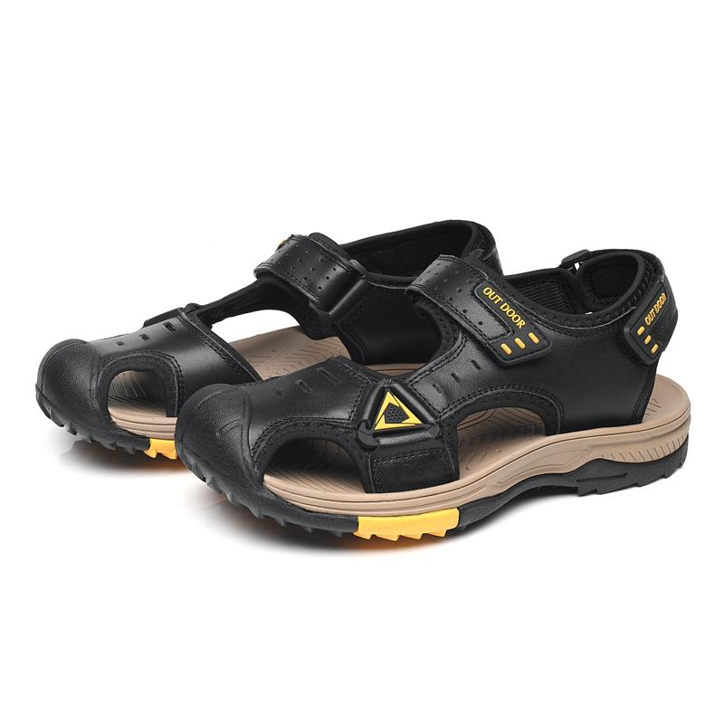 TUINANLE Classic Mens Sandals Summer Leather Sandals Men Outdoor Casual Lightweight Beach Shoes Fashion Men Sneakers Size 38-46