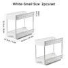 2 Tier Pull Out Plastic Storage Rack Large Capacity Kitchen Cabinet Storage Organizer Drawer Spice Jar Storage Shelves