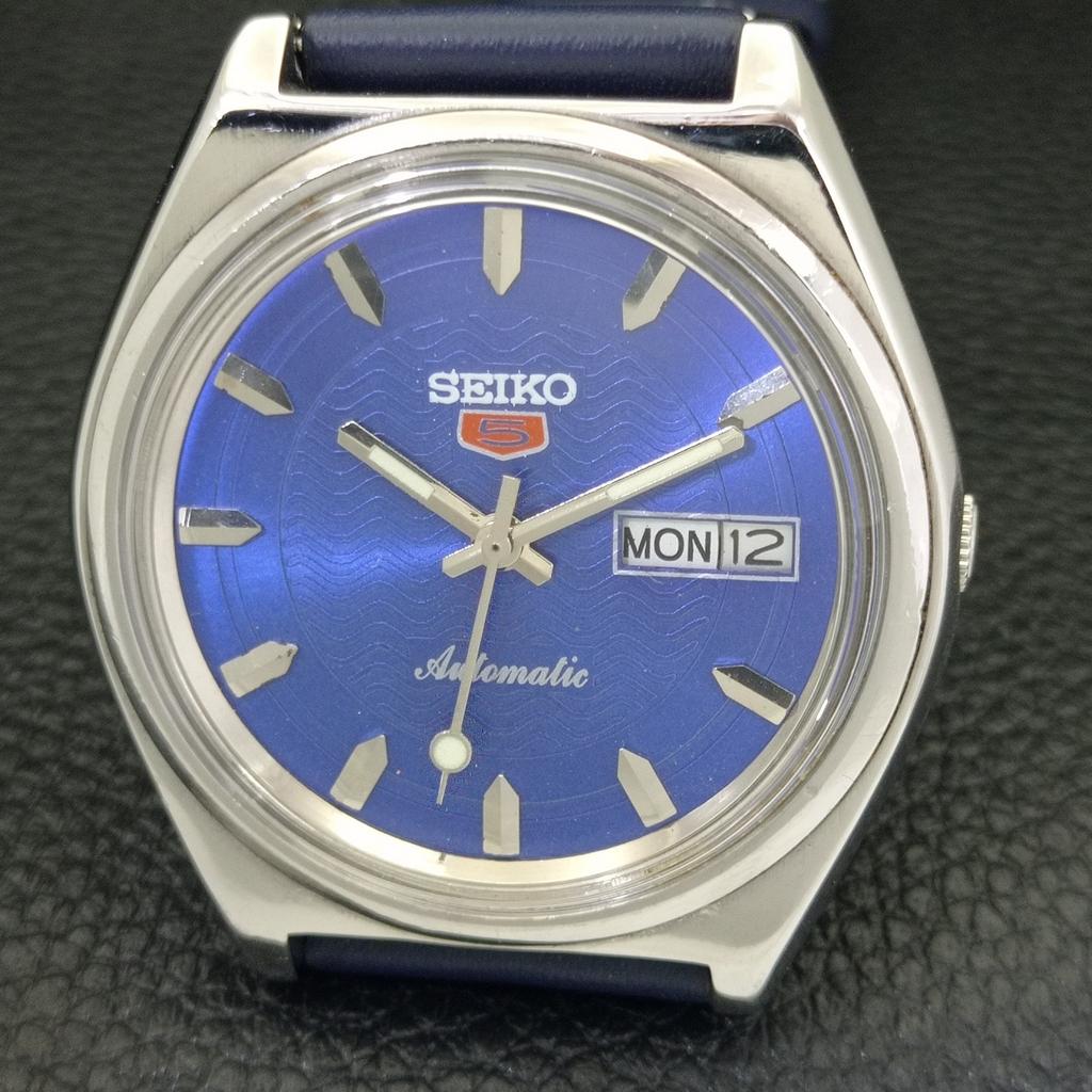 JAPAN VINTAGE SEIKO 5 AUTOMATIC 6309A MENS BLUE COLOR DIAL WATCH A701570-5 R206b-a701570