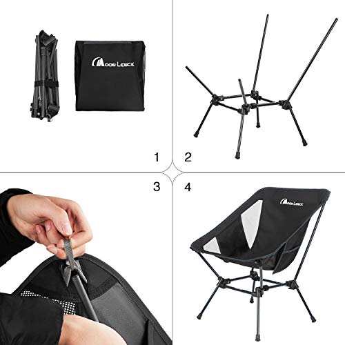 MOON LENCE CH-21HX Outdoor Chair, High/Low 2-Way, Mesh Seat, More Stable, Lightweight, Foldable, Compact, 150kg Weight Capacity, Camping, Ground Chair