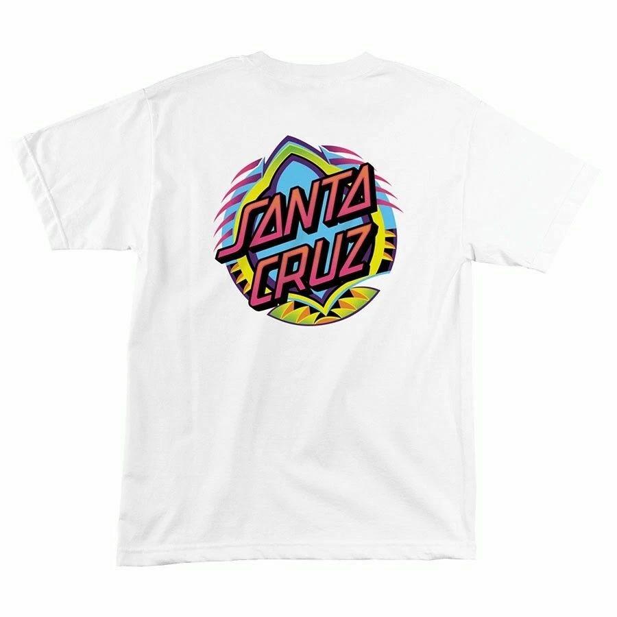 Santa Cruz NEON DOT Skateboard T Shirt WHITE S