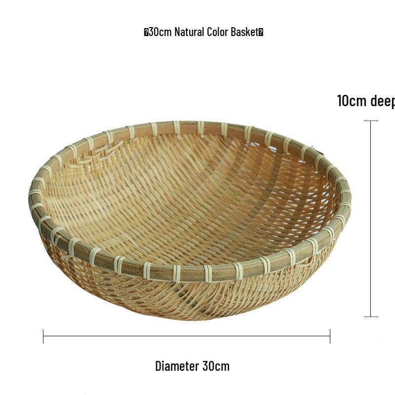 Bamboo Weaving Handmade Basket with Base - Multi-purpose Fruit, Snack, and Mantou Holder