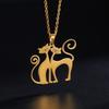 Cazador Loving Cat Pendant Necklaces for Women Stainless Steel Cute Kitten Animal Neck Chain Jewelry Gift Wholesale 2026 New