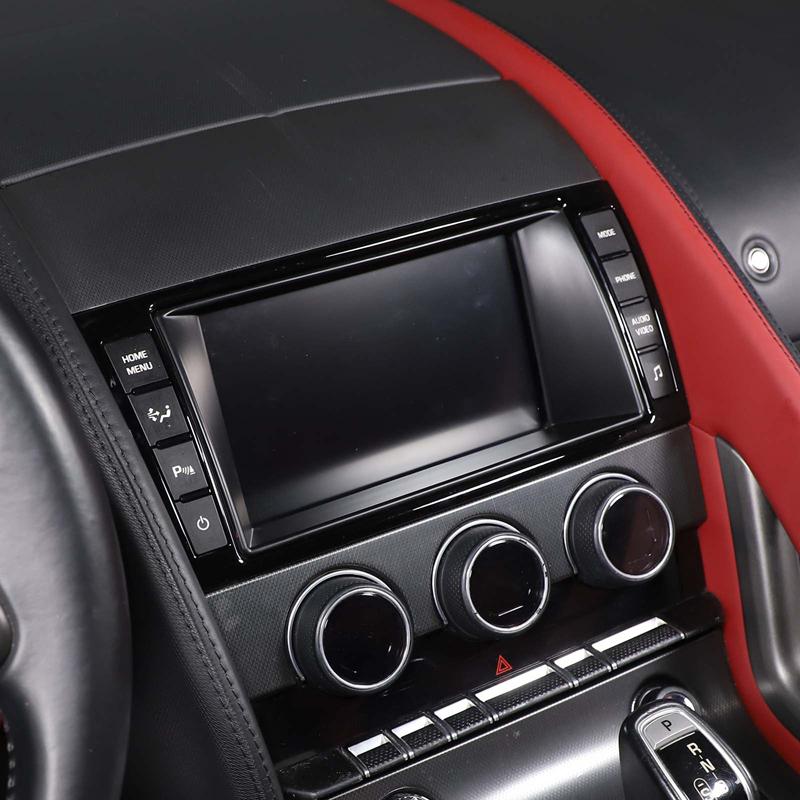 ABS Carbon Fiber/Matte Black For Jaguar F-TYPE 2013-18 Car Center Console Navigation Screen Decorative Frame Sticker Accessories
