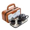 Purple sand ceramic tea set, light luxury high-end gift box, home office company business companion gift, new model